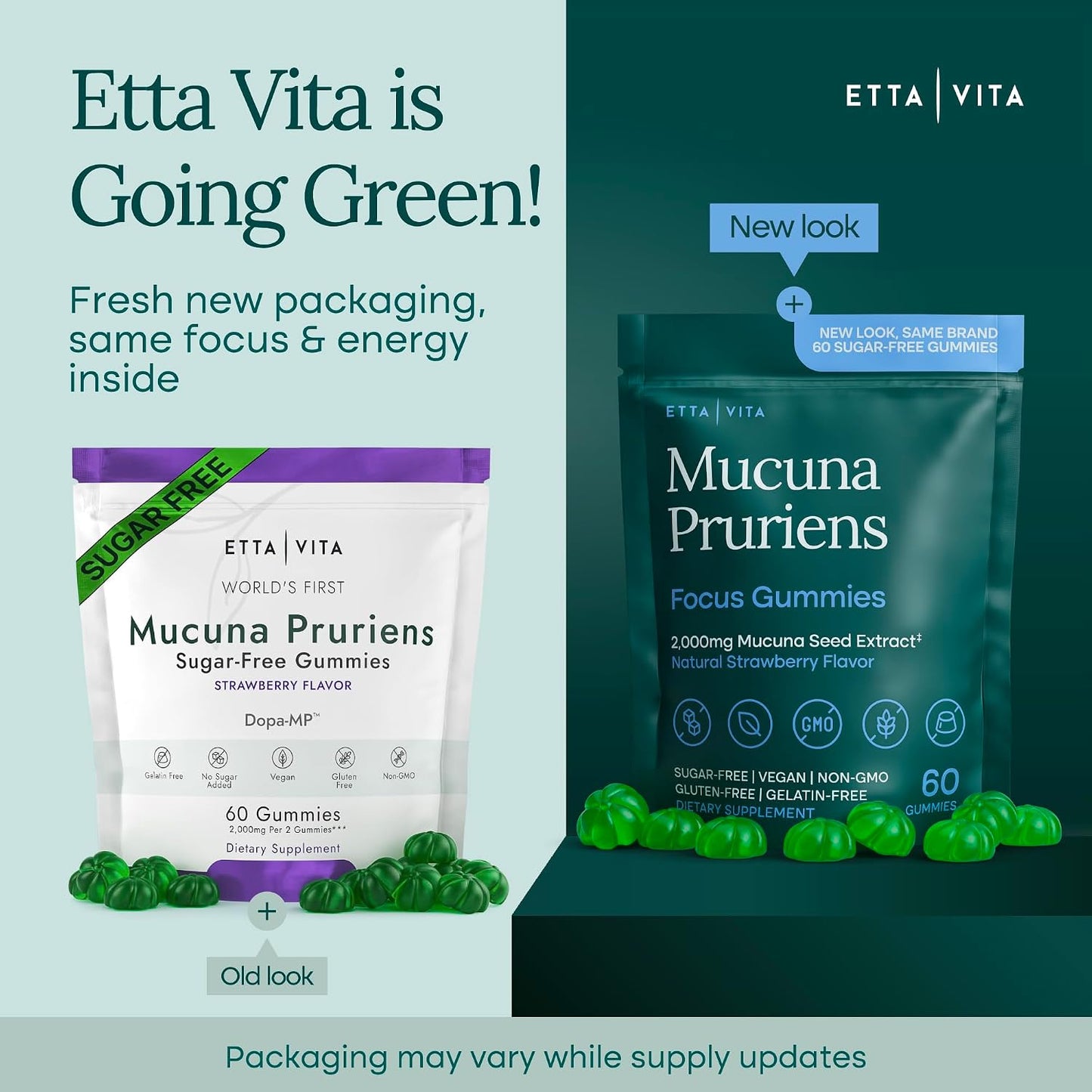 Dopamine Supplement - Sugar-Free Mucuna Pruriens Gummies (2G/Serving) Energy & Focus Gummies - Potent Mucuna Pruriens Extract Supplement for Calm Mood and Motivation, Vegan, Non-Gmo, Gluten-Free, 60Ct