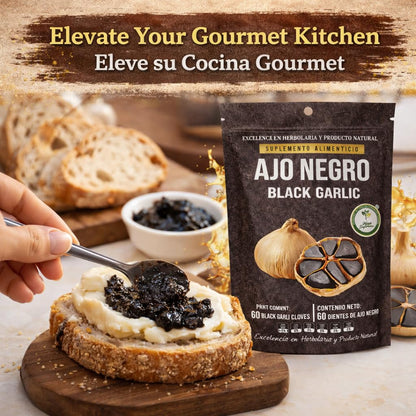 Ajo Negro (Black Garlic) - 60 Whole Cloves - 100% Natural Superfood Dietary Supplement - High in Antioxidants & S-Allylcysteine - Ready to Eat or for Recipes - Vegan, Non-Gmo - Authentic by