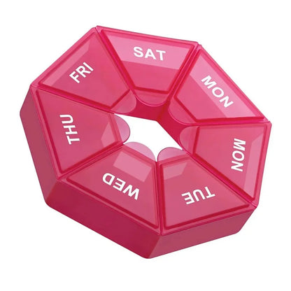 Weekly 7-Day Pill Organizer Portable Travel Pill Box Multifunctional Small Medicine Case Black