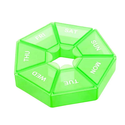 Weekly 7-Day Pill Organizer Portable Travel Pill Box Multifunctional Small Medicine Case Black