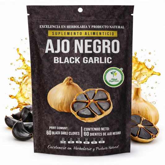 Ajo Negro (Black Garlic) - 60 Whole Cloves - 100% Natural Superfood Dietary Supplement - High in Antioxidants & S-Allylcysteine - Ready to Eat or for Recipes - Vegan, Non-Gmo - Authentic by