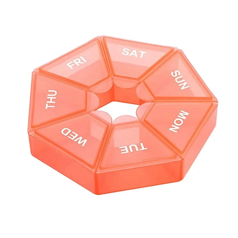 Weekly 7-Day Pill Organizer Portable Travel Pill Box Multifunctional Small Medicine Case Black