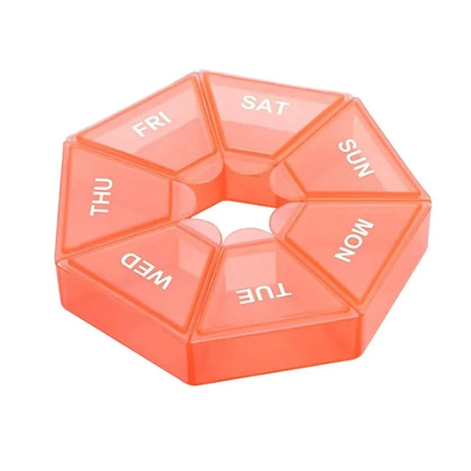 Weekly 7-Day Pill Organizer Portable Travel Pill Box Multifunctional Small Medicine Case Black