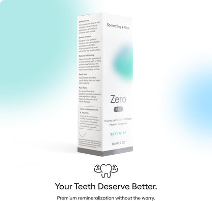Zero Pro Toothpaste - 10% Nano Hydroxyapatite Toothpaste Fluoride Free with Biofuse Oil Matrix, Remineralizing, Whitening and Enamel Repair for Sensitive Teeth, Adults & Kids, Mint, 4Oz
