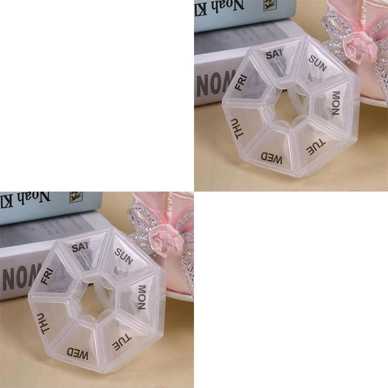 Weekly 7-Day Pill Organizer Portable Travel Pill Box Multifunctional Small Medicine Case Black