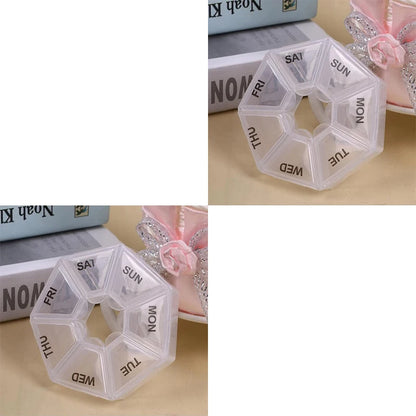 Weekly 7-Day Pill Organizer Portable Travel Pill Box Multifunctional Small Medicine Case Black