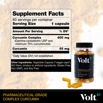 Pharmaceutical-Grade Turmeric Curcumin Capsules | Turmeric Capsules and Curcumin Supplements for Immune Support | Natural Joint Support Turmeric Herbal Supplements 400 Mg
