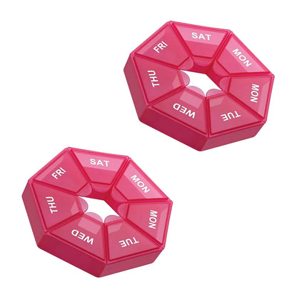 Weekly 7-Day Pill Organizer Portable Travel Pill Box Multifunctional Small Medicine Case Black