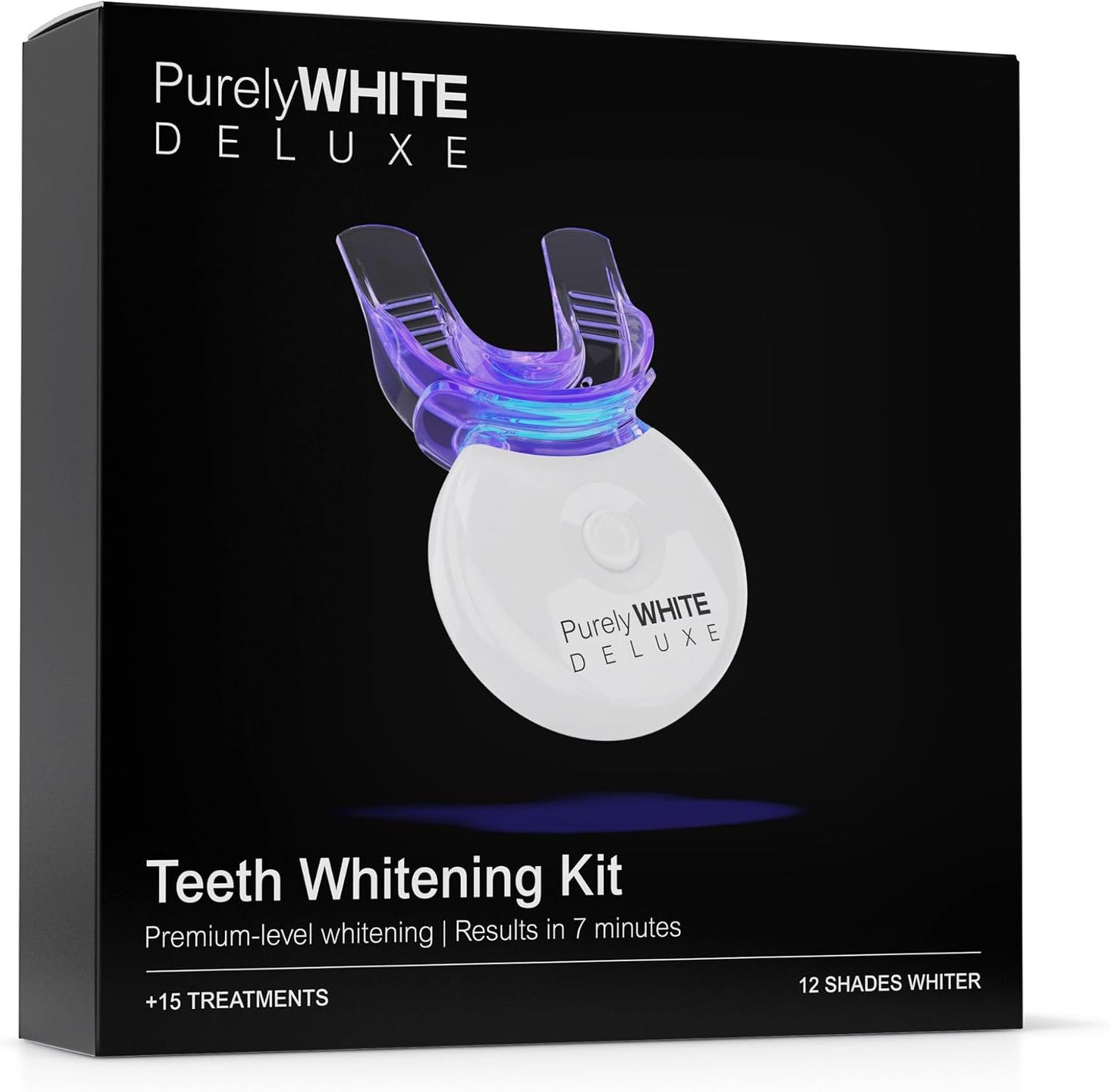 Teeth Whitening Kit, Complete LED Teeth Whitening, 15+ Treatments, (3) 3Ml Whitening Gel Syringes, Whiter Smile in 7 Minutes