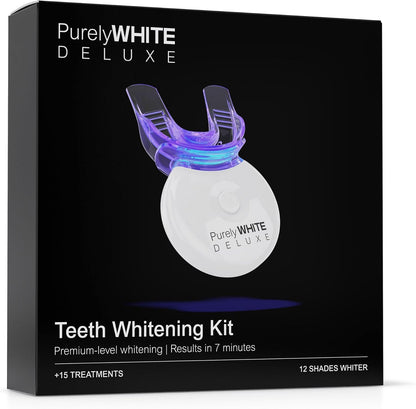 Teeth Whitening Kit, Complete LED Teeth Whitening, 15+ Treatments, (3) 3Ml Whitening Gel Syringes, Whiter Smile in 7 Minutes