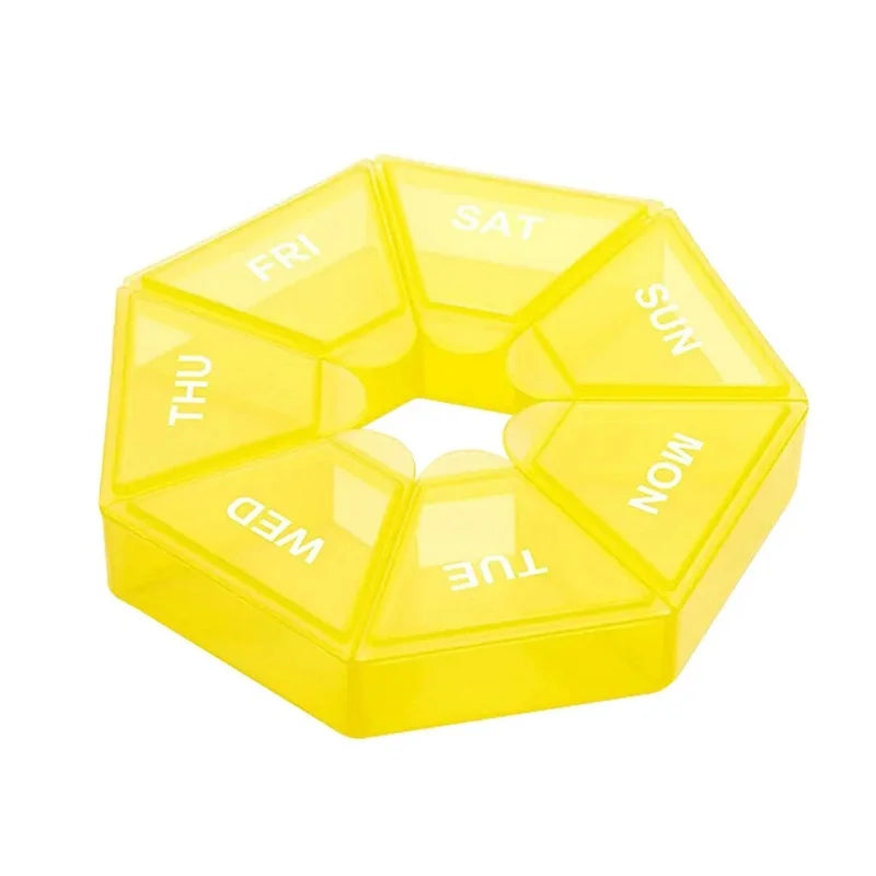 Weekly 7-Day Pill Organizer Portable Travel Pill Box Multifunctional Small Medicine Case Black